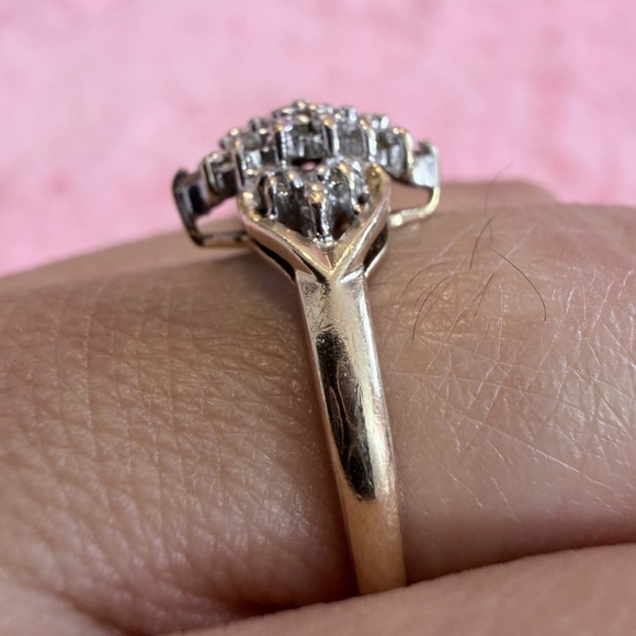 10K Gold Diamond Ring Natural Diamond Ring Promise Ring Gift for Her - Picture 4 of 11